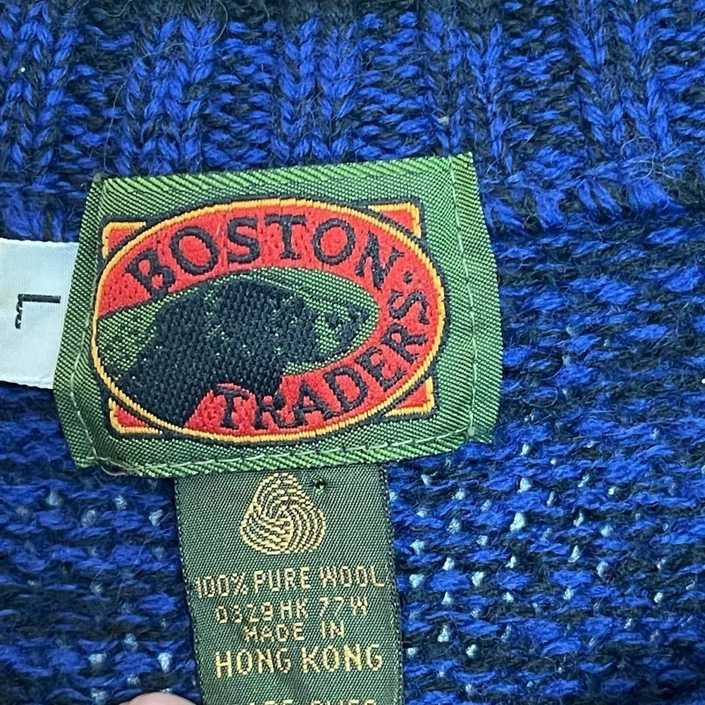 Vintage Boston Traders Woolmark Pure Wool Crewneck Pullover Sweater Men's Size L - Picture 8 of 10